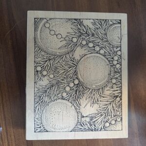 Vintage Christmas Ornament Rubber Stamp